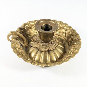 Vintage Brass repousse candle holder